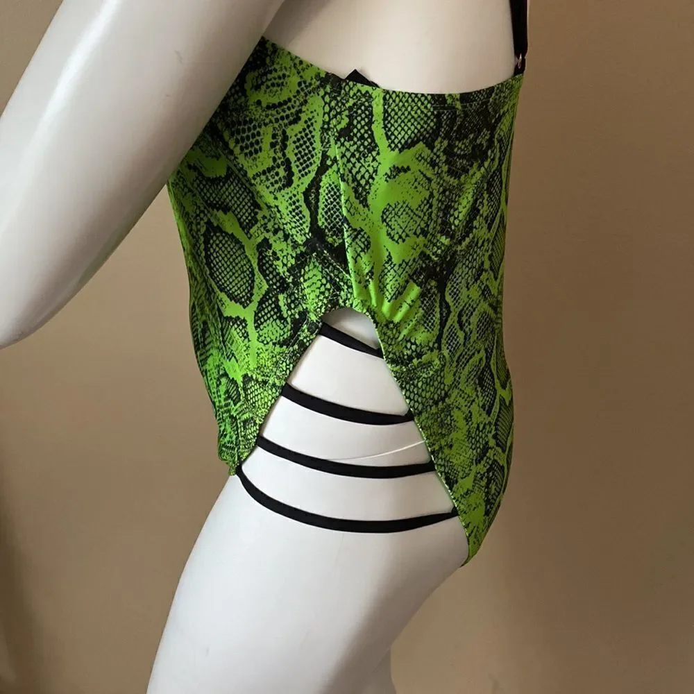 NWT Fashion Nova One Piece Swimsuit - Lime Green - Size 2X